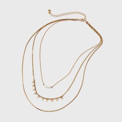 Semi-Precious Pearl and Stars Station Necklace Set 3pc - Universal Thread™ Gold Semi-Precious Pearl And Stars Station Necklace Set 3pc - Universal Thread™ Gold -Hot Sale Universal Thread Shop GUEST 05b23f6b 051f 47d2 87cc 8e56304ec276