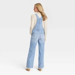 Women's Wide Leg Denim Overalls - Universal Thread™ Light Wash