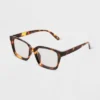 Women's Tortoise Print Shiny Plastic Rectangle Blue Light Filtering Glasses - Universal Thread™ Dark Brown -Hot Sale Universal Thread Shop GUEST 1644f542 bada 4dc0 bacf baa7fe9a6cc7