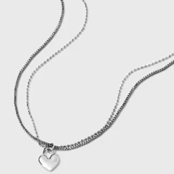 Heart Charm With Chain Necklace - Universal Thread™ Silver -Hot Sale Universal Thread Shop GUEST 2f3b8bf3 dc16 4349 9c32 17440206651c
