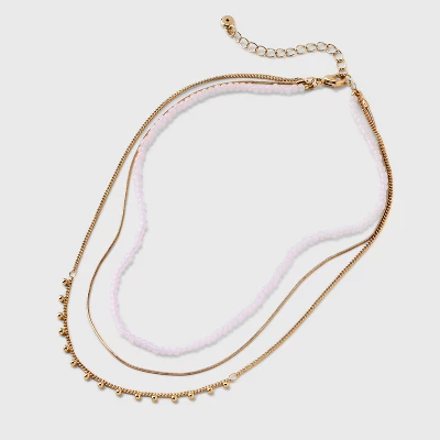 Pink Seedbead and Station Necklace Set 3pc - Universal Thread™ Gold Pink Seedbead And Station Necklace Set 3pc - Universal Thread™ Gold -Hot Sale Universal Thread Shop GUEST 7daa8630 acd8 4517 840e 98b362b318cc