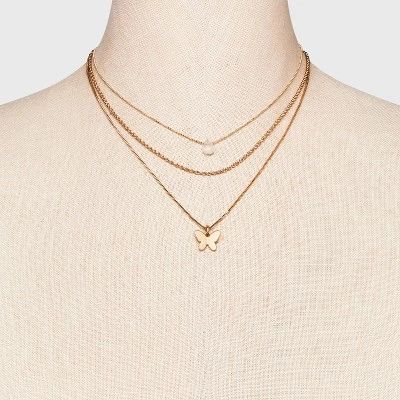 Ball and Snake Chain with Butterfly Charm Multi-Strand Necklace Set 3pc - Universal Thread™ Gold Ball And Snake Chain With Butterfly Charm Multi-Strand Necklace Set 3pc - Universal Thread™ Gold -Hot Sale Universal Thread Shop GUEST 8219369a 5aea 46f9 8567 a620c4f8acdb