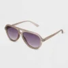 Women's Matte Plastic Aviator Sunglasses With Gradient Lenses - Universal Thread™ Dark Taupe -Hot Sale Universal Thread Shop GUEST 866cc15f af2a 4af2 a2df e0a1385fc010