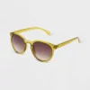 Women's Shiny Plastic Round Sunglasses - Universal Thread™ Green