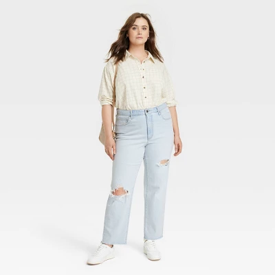 Women's High-Rise 90's Distressed Straight Jeans - Universal Thread™ Women's High-Rise 90's Distressed Straight Jeans - Universal Thread™ -Hot Sale Universal Thread Shop GUEST b425ebc2 7815 4885 a1e5 843d5140c712