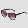 Women's Tortoise Shell Print Narrow Geo Round Sunglasses - Universal Thread™ Brown