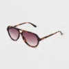 Women's Tortoise Print Shiny Plastic Metal Aviator Sunglasses - Universal Thread™ Dark Brown -Hot Sale Universal Thread Shop GUEST e0face27 fef0 4a67 b3b3 aad40ea52149