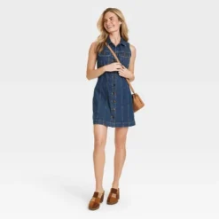 Women's Sleeveless Denim Dress - Universal Thread™ Dark Blue -Hot Sale Universal Thread Shop GUEST f8ff8e36 a1a8 4c40 b56f 482f731f92c3