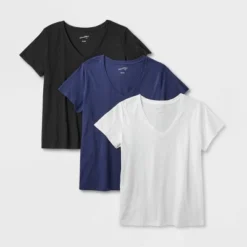 Women's 3pk Fitted V-Neck Short Sleeve T-Shirt - Universal Thread™ -Hot Sale Universal Thread Shop GUEST fb60aa59 31fb 41e2 a3c0 2bf3edad911f